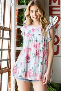 Heimish Full Size Butterfly Short Sleeve Round Neck Floral Print Tiered Top Plus Size - Update AvenueVacation StyleTrendsi1001008155910771001008155910773322b442 - 7de8 - 4b6a - 8b07 - 7652082e4646 - MaxCream