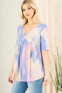 Heimish Full Size Crisscross Tie Dye Babydoll Top Plus Size - Update AvenueVacation StyleTrendsi1001006151518511001006151518517fad1a3a - 9219 - 46fe - acd1 - 2f5469b85f64 - MaxBlue/Pink