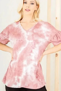 Heimish Full Size Ruffled Sleeve Tie Dye Top Plus Size - Update AvenueVacation StyleTrendsi100100724121218100100724121218895f8386 - c656 - 4a10 - 9bba - 3a2b8a263ead - MaxMauve/Ivory