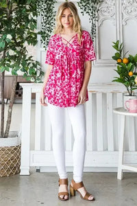 Heimish Full Size Short Sleeve Crisscross Animal Babydoll Top Plus Size - Update AvenueVacation StyleTrendsi100100944561100100100944561100e8e647b8 - 62e6 - 43c5 - 98b3 - 3c9271b07d38 - MaxHot Pink