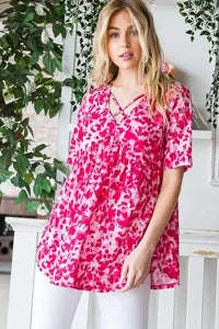 Heimish Full Size Short Sleeve Crisscross Animal Babydoll Top Plus Size - Update AvenueVacation StyleTrendsi1001009445611001001009445611008d939a3f - 3032 - 4ec1 - 96c0 - 4b2877255878 - MaxHot Pink