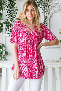 Heimish Full Size Short Sleeve Crisscross Animal Babydoll Top Plus Size - Update AvenueVacation StyleTrendsi10010094456110010010094456110040a8fe4e - c8d0 - 4b91 - 825d - 32c1cbfe6d49 - MaxHot Pink