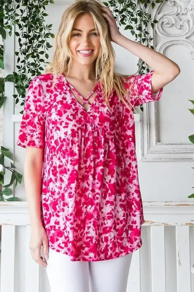 Heimish Full Size Short Sleeve Crisscross Animal Babydoll Top Plus Size - Update AvenueVacation StyleTrendsi1001009445611001001009445611001918afa1 - fc13 - 4300 - 9a09 - 39115b9b535d - MaxHot Pink