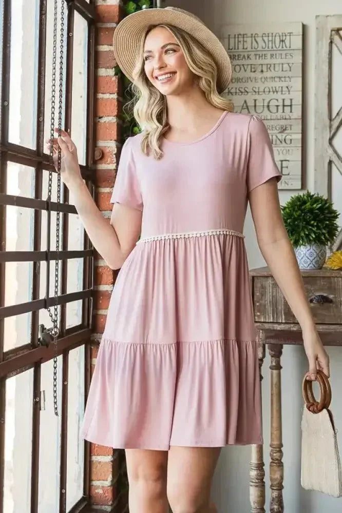 Heimish Full Size Solid Mini Tiered Dress with Pompom Lace Plus Size - Update AvenueVacation StyleTrendsi100100137331951100100137331951df4f1411 - ca0b - 4966 - b624 - 26745e8bf9cc - MaxDusty Rose