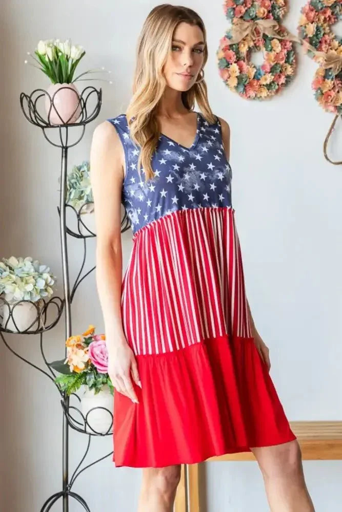 Heimish Full Size US Flag Theme Contrast Tank Dress - Update AvenueHonor the Stars and StripesTrendsi1001007101317861001007101317861f878cd1 - a0fd - 462d - b249 - fb6cf29f06e6 - MaxRed Multi