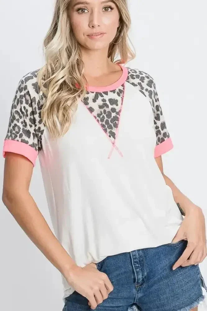 HeimishFull Size Leopard Round Neck Short Sleeve T-Shirt with Stitch Plus Size - Update AvenueVacation StyleTrendsi100100962031345100100962031345472a334b - 66c4 - 4a31 - 8fa5 - fb3d3ef935a2 - MaxIvory