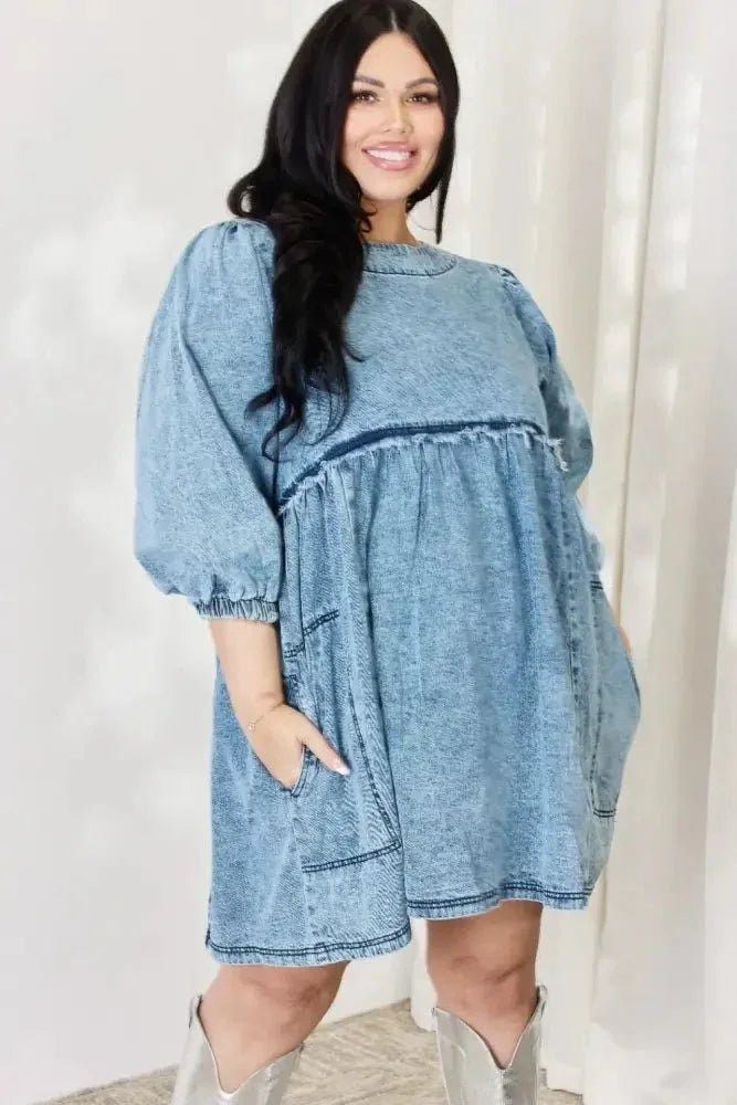 HEYSON Full Size Oversized Denim Babydoll Dress - Update AvenueDenim Dresses & SkirtsTrendsi100100202506545100100202506545611aa64b - c5d6 - 45e1 - bda2 - 938b590b5873 - MaxDENIM