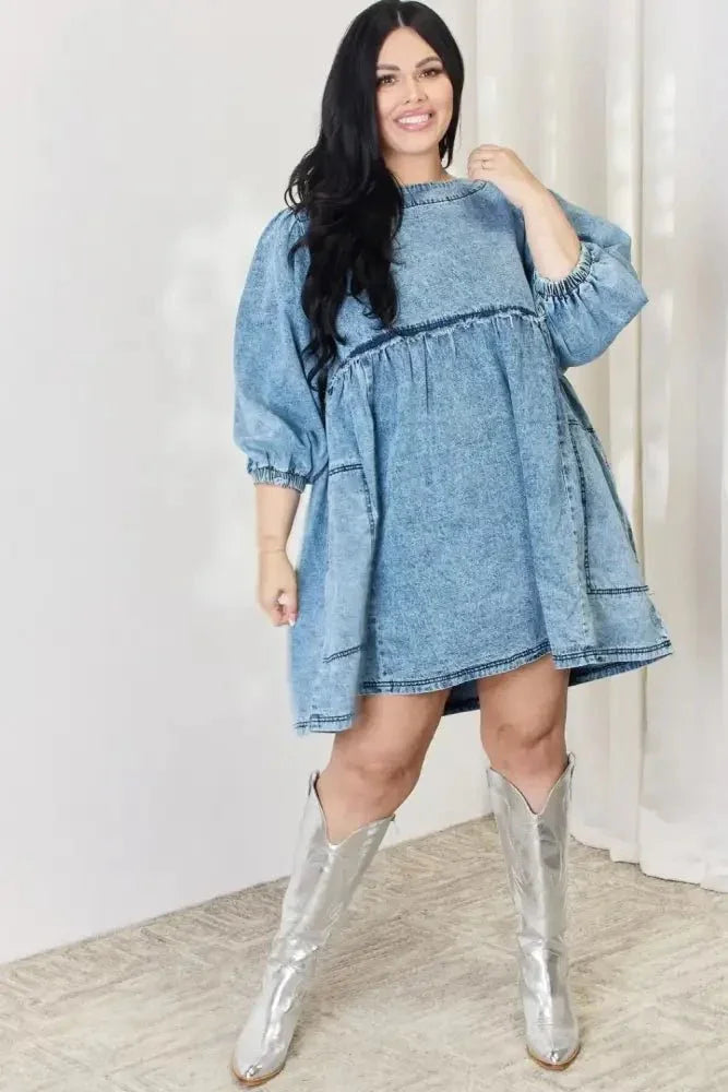 HEYSON Full Size Oversized Denim Babydoll Dress - Update AvenueDenim Dresses & SkirtsTrendsi100100202506545100100202506545bcbddfc4 - 79c2 - 4611 - b6c4 - 262a29ebc80a - MaxDENIM