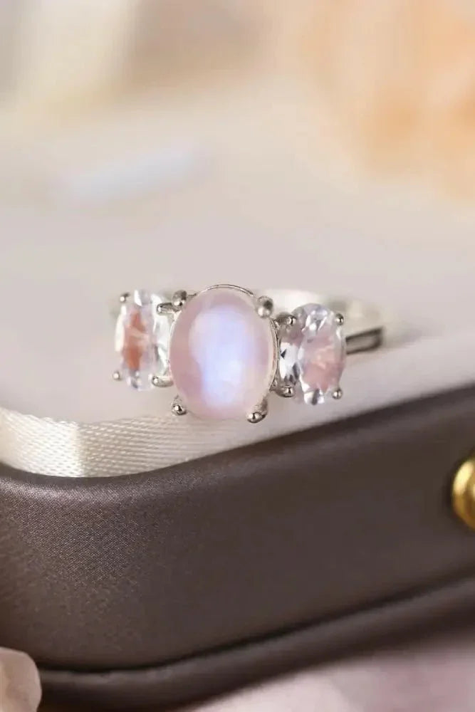 High Quality Natural Moonstone 925 Sterling Silver Three Stone Ring - Update AvenueRingTrendsi100100813709183100100813709183High Quality Natural Moonstone 925 Sterling Silver Three Stone RingSilver