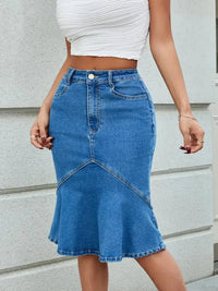 High Waist Mermaid Hem Denim Skirt - Update AvenueDenim Dresses & SkirtsTrendsi10010011807986310010011807986366bd82e8f95b4bda967a8d18150b095f - Max - OriginBlue