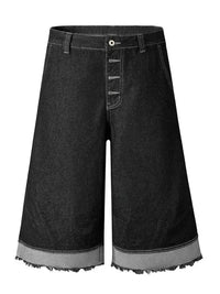 High-Waisted Button-Fly Denim Shorts