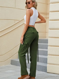 High Waisted Cargo Pocket Jeans