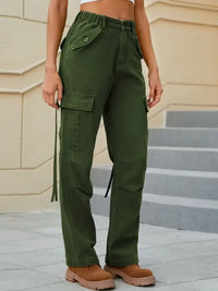 High Waisted Cargo Pocket Jeans