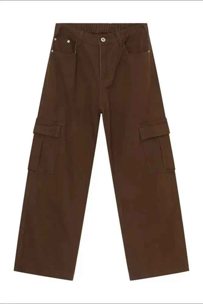 Hight Rise Wide Leg Cargo Pants - Update AvenueTrendsi100400393230014100400393230014Hight Rise Wide Leg Cargo PantsBrown