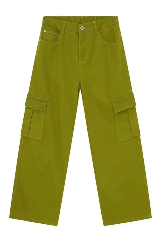 Hight Rise Wide Leg Cargo Pants - Update AvenueTrendsi100400393232109100400393232109Hight Rise Wide Leg Cargo PantsLime