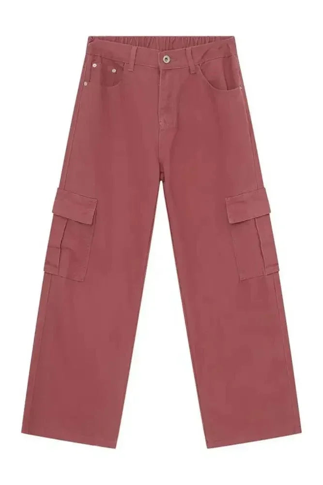 Hight Rise Wide Leg Cargo Pants - Update AvenueTrendsi100400393234783100400393234783Hight Rise Wide Leg Cargo PantsDusty Pink
