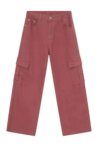 Hight Rise Wide Leg Cargo Pants - Update AvenueTrendsi100400393234783100400393234783Hight Rise Wide Leg Cargo PantsDusty Pink