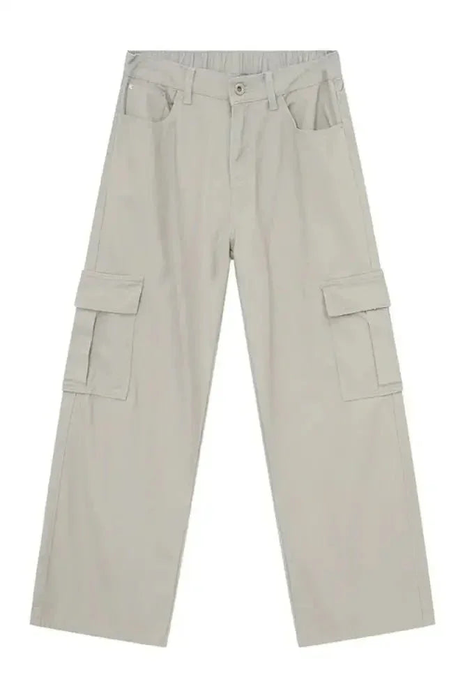 Hight Rise Wide Leg Cargo Pants - Update AvenueTrendsi100400393239643100400393239643Hight Rise Wide Leg Cargo PantsGray