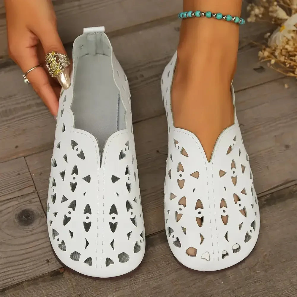 Hollow Out Breathable Casual Flat Slip-Ons