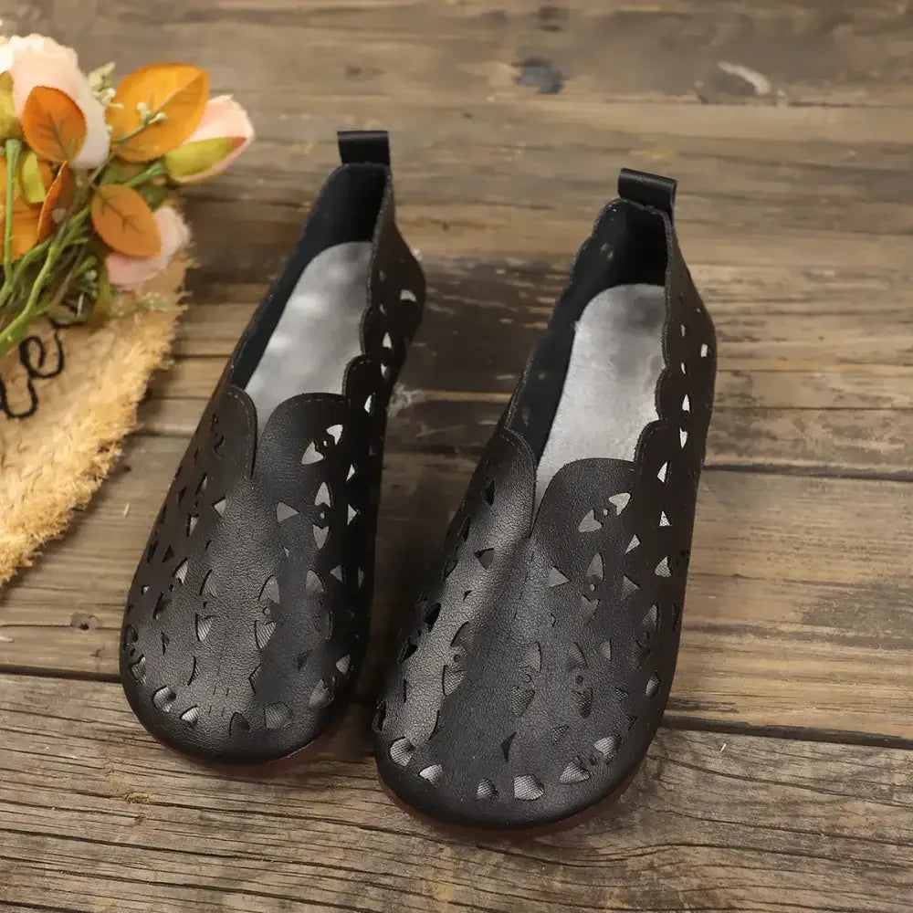 Hollow Out Breathable Casual Flat Slip-Ons