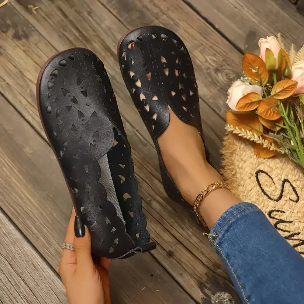 Hollow Out Breathable Casual Flat Slip-Ons
