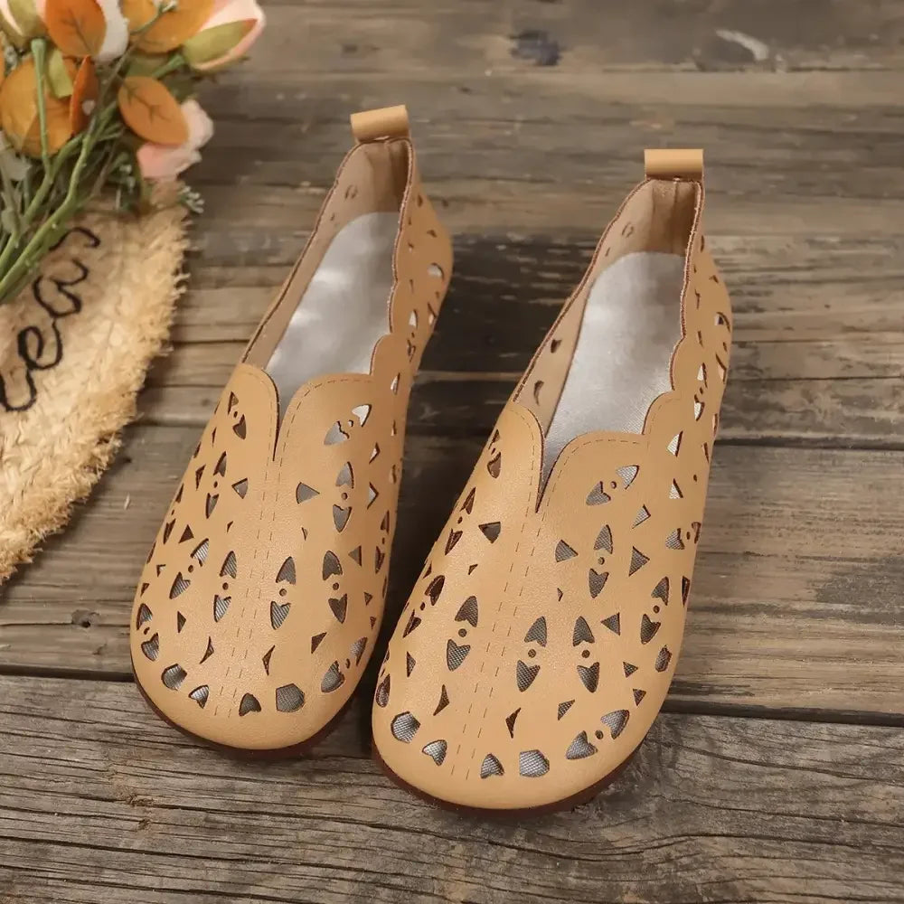 Hollow Out Breathable Casual Flat Slip-Ons