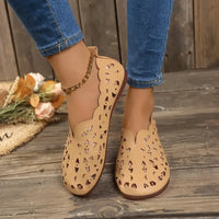 Hollow Out Breathable Casual Flat Slip-Ons
