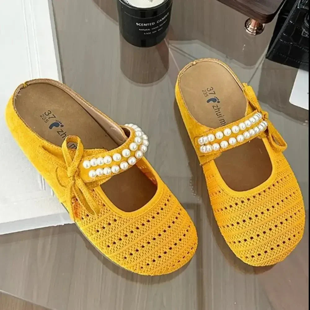 Hollow Out Round Toe Flat Slip - Ons - Update AvenueTrendsi100600836584138100600836584138Hollow Out Round Toe Flat Slip - OnsYellow