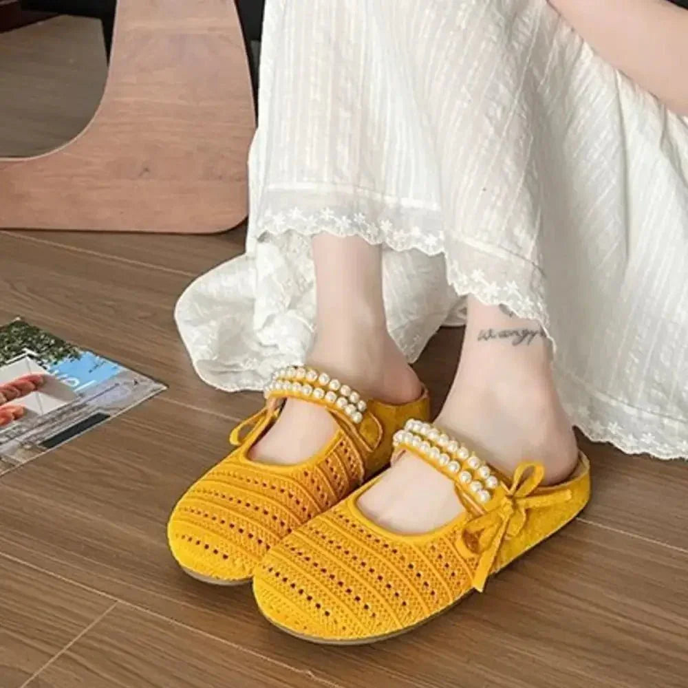 Hollow Out Round Toe Flat Slip - Ons - Update AvenueTrendsi100600836584138100600836584138Hollow Out Round Toe Flat Slip - OnsYellow