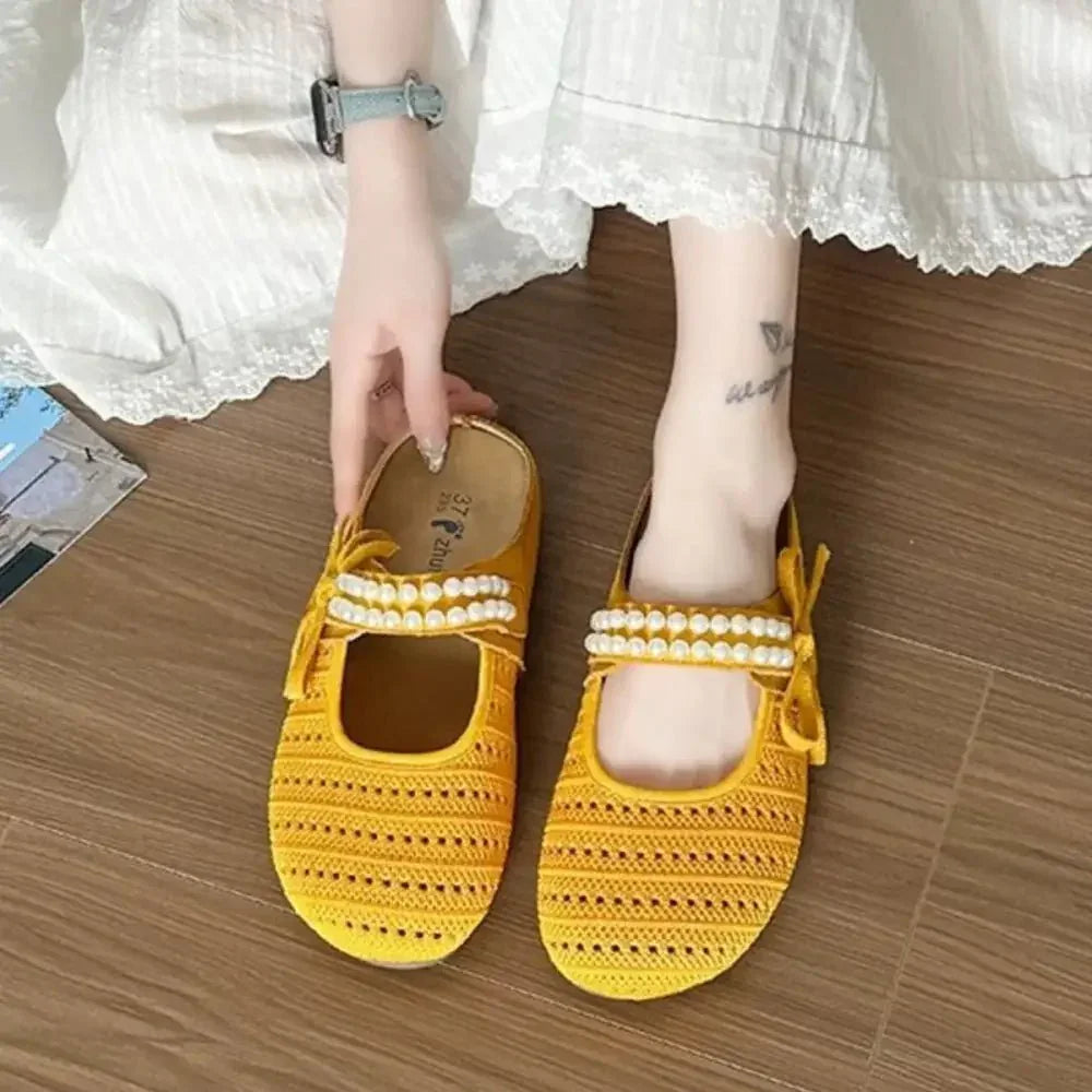 Hollow Out Round Toe Flat Slip - Ons - Update AvenueTrendsi100600836584138100600836584138Hollow Out Round Toe Flat Slip - OnsYellow