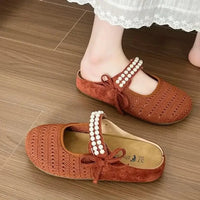 Hollow Out Round Toe Flat Slip - Ons - Update AvenueTrendsi100600836585498100600836585498Hollow Out Round Toe Flat Slip - OnsBrown