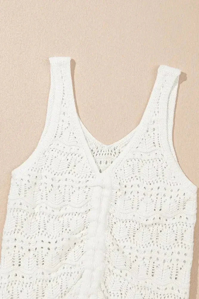 Hollowed Knit V Neck Drawstring Sweater Vest - Update AvenueBoho VibesTrendsi100100713538182100100713538182bbdd36af - 162b - 420f - 884d - 2e1272ce410d - Max - OriginWhite