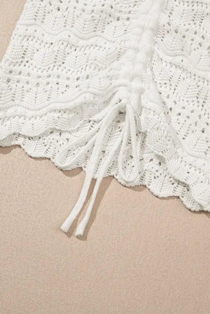 Hollowed Knit V Neck Drawstring Sweater Vest - Update AvenueBoho VibesTrendsi10010071353818210010071353818229f13048 - 61bf - 44be - a032 - 50a7d0a39003 - Max - OriginWhite