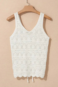 Hollowed Knit V Neck Drawstring Sweater Vest - Update AvenueBoho VibesTrendsi1001007135381821001007135381822bafc02e - 32e5 - 47a6 - bf3c - e1967d4690cb - Max - OriginWhite