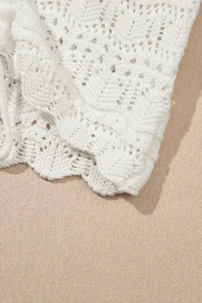 Hollowed Knit V Neck Drawstring Sweater Vest - Update AvenueBoho VibesTrendsi100100713538182100100713538182a516c20b - 41a9 - 4635 - bf84 - 690f5630b4cc - Max - OriginWhite