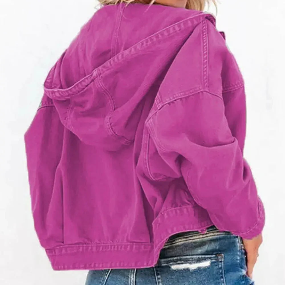 Hooded Dropped Shoulder Denim Jacket - Update AvenueTrendsi100100094579553100100094579553f65d25ac9c1d48099127c3b111f6bb7e - MaxFuchsia
