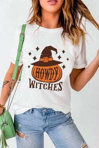 HOWDY WITCHES Round Neck Short Sleeve T-Shirt - Update AvenueHalloweenTrendsi100100868671470100100868671470a94d273d - de36 - 4130 - 8022 - b299e09e2ddd - MaxWhite