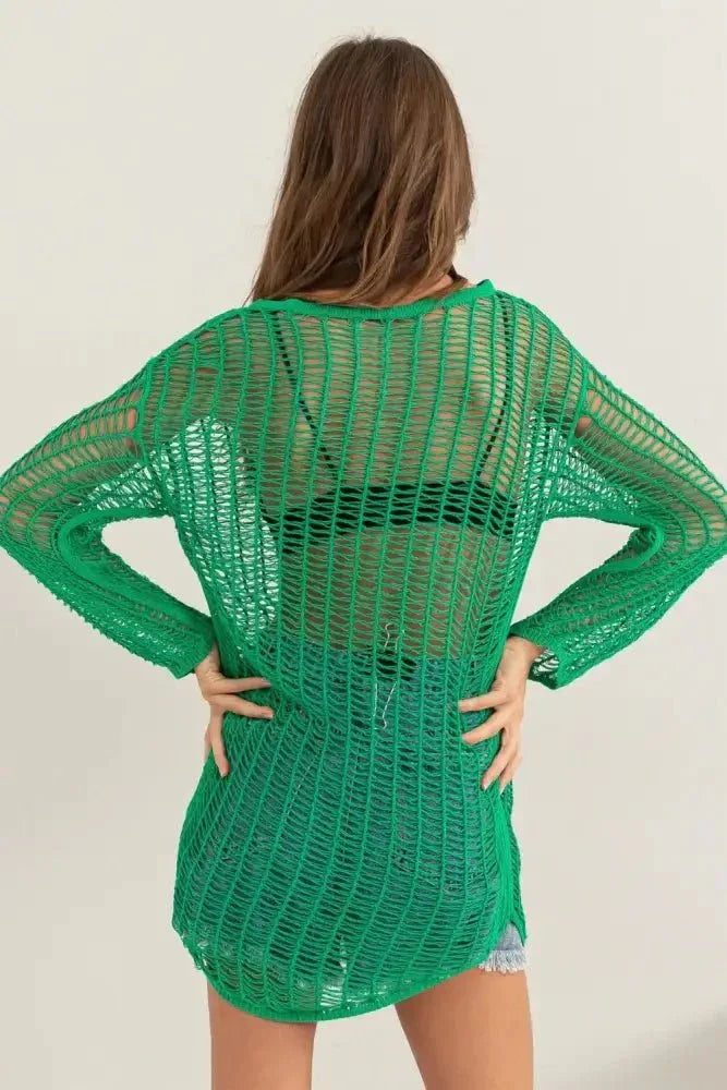 HYFVE Crochet Long Sleeve Cover Up - Update AvenueTrendsi10010026024106010010026024106035e7ce03 - 8fcd - 4893 - a08e - 73cd618d99eb - MaxGreen