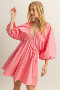 HYFVE Plunge Balloon Sleeve Poplin Mini Dress with Pockets - Update AvenueEffortless Elegance: DressesTrendsi100100799761119100100799761119b3813039 - ab1b - 4723 - bb24 - e6e6085affde - Max - OriginCoral