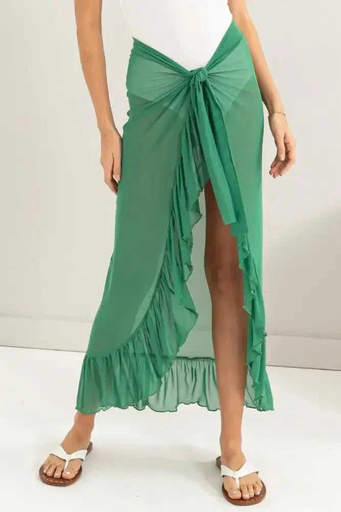 HYFVE Ruffle Trim Cover Up Sarong Skirt - Update AvenueTrendsi10010025230199010010025230199000099b86 - 03ce - 48d5 - 9127 - a9b2b4c8b905 - MaxGreen