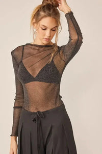Idem Ditto Sparkling Glitter Long Sleeve Sheer Top - Update AvenueTrendsi1001008354913251001008354913256b5cb7a5 - 12d9 - 4119 - 9a62 - 742f070a37dd - MaxBLACK