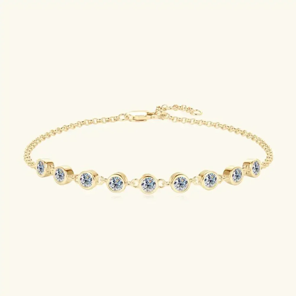 Inlaid Moissanite 925 Sterling Silver Bracelet - Update AvenueBraceletsTrendsi100500656651080100500656651080Inlaid Moissanite 925 Sterling Silver BraceletGold