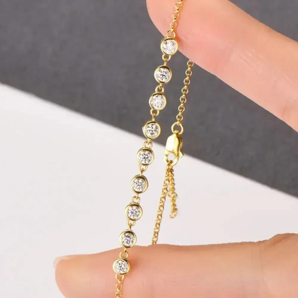 Inlaid Moissanite 925 Sterling Silver Bracelet - Update AvenueBraceletsTrendsi100500656651080100500656651080Inlaid Moissanite 925 Sterling Silver BraceletGold