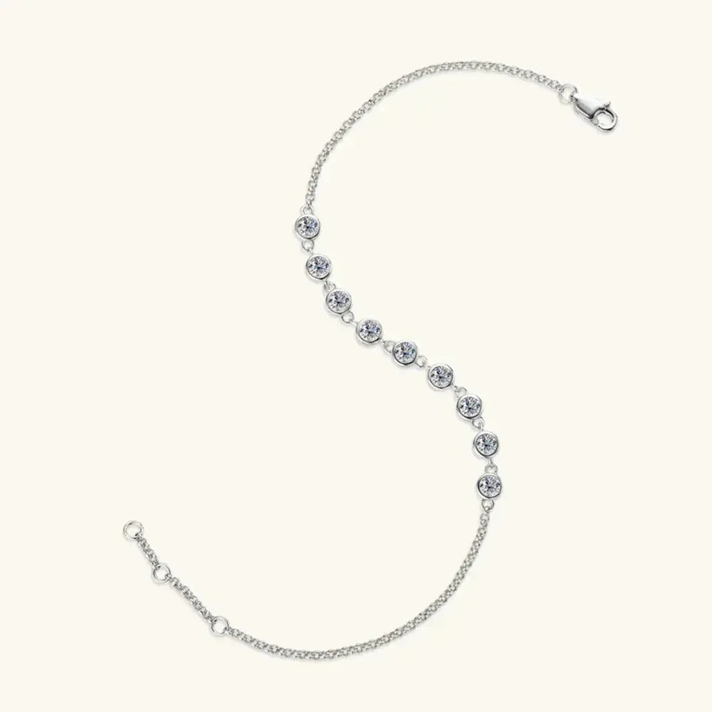 Inlaid Moissanite 925 Sterling Silver Bracelet - Update AvenueBraceletsTrendsi100500656652855100500656652855Inlaid Moissanite 925 Sterling Silver BraceletSilver