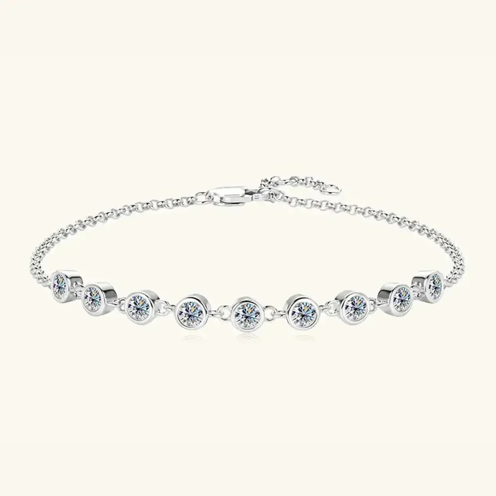 Inlaid Moissanite 925 Sterling Silver Bracelet - Update AvenueBraceletsTrendsi100500656652855100500656652855Inlaid Moissanite 925 Sterling Silver BraceletSilver