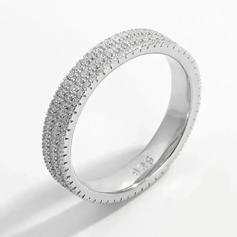 Inlaid Zircon 925 Sterling Silver Ring