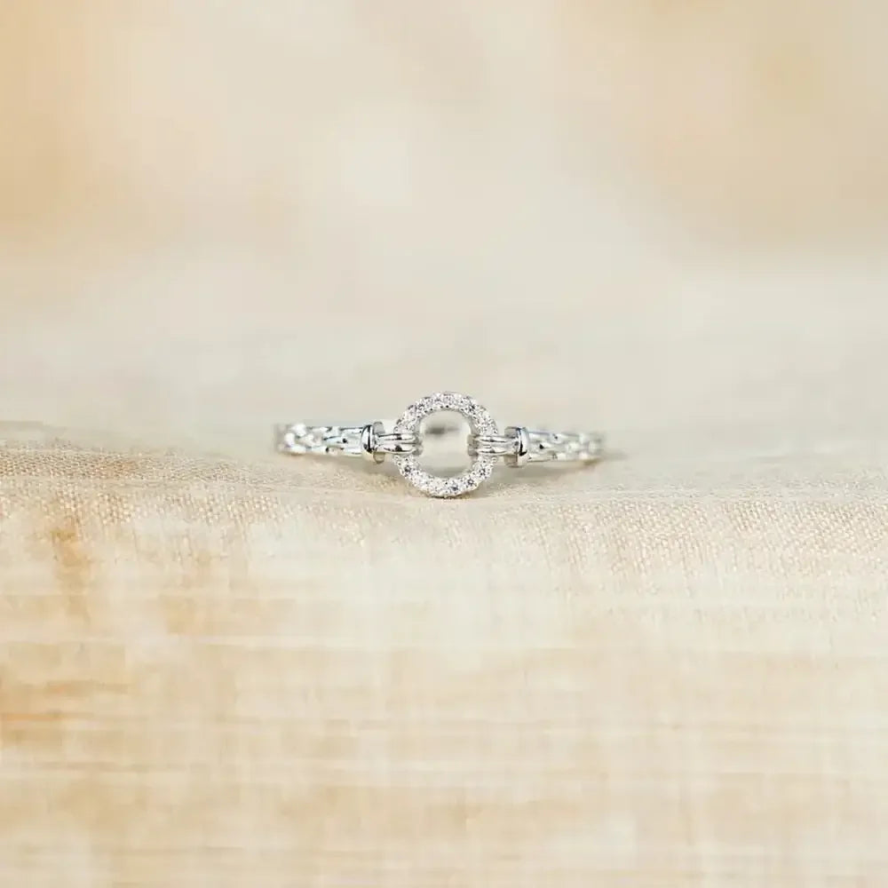 Inlaid Zircon 925 Sterling Silver Ring