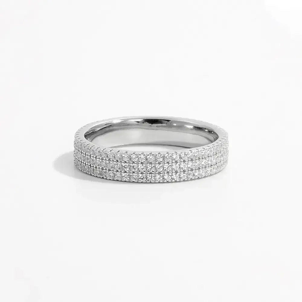 Inlaid Zircon 925 Sterling Silver Ring
