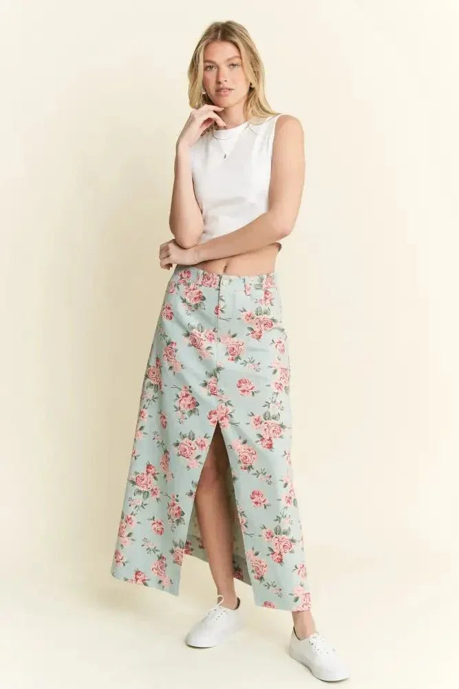 Jade By Jane Full Size Floral Print Front Slit Denim Maxi Skirt Plus Size - Update AvenueDenim Dresses & SkirtsTrendsi100100471931187100100471931187c9e9e64519a94380aece693872a7282b - Max - OriginL.DENIM