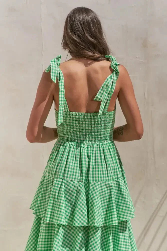 Jade By Jane Full Size Sleeveless Gingham Print Tiered Midi Dress Plus Size - Update AvenueTrendsi100100829811552100100829811552621a61beff0948148fb69ab2f858a30f - Max - OriginGREEN